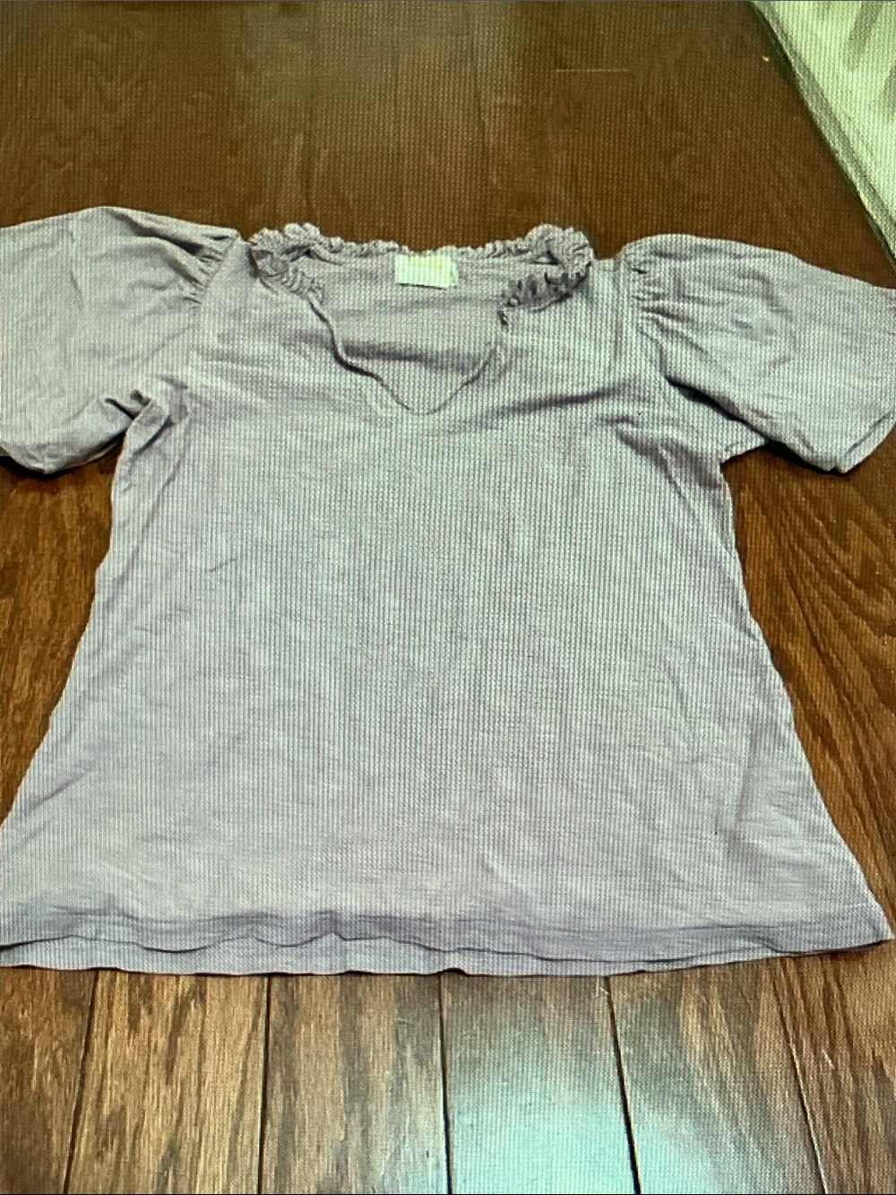 Nation LTD Light Lavender Ribbed Puff Sleeve Top